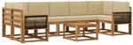 vidaXL Outdoor-Sofagarnitur mit Kissen 6 Stk Natur 3385074