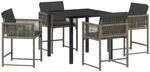 vidaXL Garten Essgruppe 5-Tlg Grau Poly Rattan 3380749
