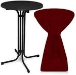 Beautissu Bellini Stehtisch &oslash; 60cm Schwarz mit Premium Stehtischhusse &oslash; 60cm
