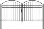 vidaXL Zauntor mit Schloss Grau 301 x 200 cm Stahl 42008935