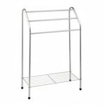 Relaxdays Handtuchst&auml;nder Stahl Silber Mit Ablage 83,5 cm x 57,5 cm x 25,5 cm