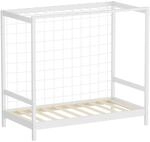 Ml-Design Kinderbett Fu&szlig;balltor 80x160 cm Wei&szlig; Kiefernholz Massiv