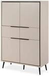 Furn.Design Highboard Sand und Schwarz 90 cm Soft-Close-Funktion Brebbia