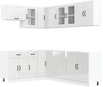 vidaXL 11-Tlg K&uuml;chenschrank-Set Lucca Hochglanz-Wei&szlig; Holzwerkstoff 3314893