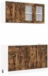 vidaXL K&uuml;chenschrank-Set mit Schubladen Lyon 4-Tlg Ger&auml;ucherte Eiche 3388345