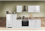 Menke K&uuml;chenzeile White Premium 310 cm Lack Wei&szlig; Hochglanz-Asteiche...