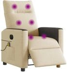 vidaXL Massagesessel Elektrisch Creme Stoff 3324049
