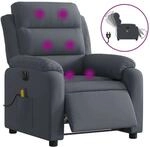 vidaXL Massagesessel Elektrisch Dunkelgrau Samt 3205082