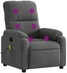 vidaXL Massage-Relaxsessel Dunkelgrau Mikrofaserstoff 3206129