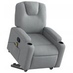 vidaXL Massagesessel mit Aufstehhilfe Hellgrau Samt Modell 12