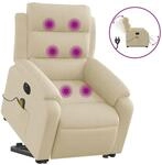 vidaXL Elektrischer Massagesessel mit Aufstehhilfe Creme Stoff Modell 7