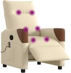 vidaXL Massagesessel Elektrisch Creme Stoff 3324002