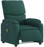 vidaXL Massagesessel Elektrisch Dunkelgr&uuml;n Stoff 3204818