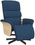 vidaXL Massagesessel mit Fu&szlig;teil Blau Stoff 356620