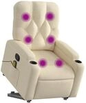 vidaXL Massagesessel mit Aufstehhilfe Creme Stoff 3204731