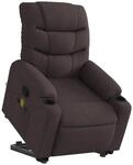 vidaXL Massagesessel mit Aufstehhilfe Dunkelbraun Stoff 3206659
