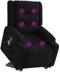 vidaXL Massagesessel mit Aufstehhilfe Schwarz Stoff 3206578