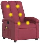 vidaXL Massage-Relaxsessel Weinroter Stoff 3205871