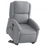 vidaXL Elektrischer Massagesessel mit Aufstehhilfe Hellgrau Stoff Modell 2