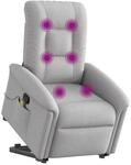 vidaXL Massagesessel mit Aufstehhilfe Wolkengrau Stoff 3303273