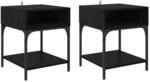 vidaXL Nachttisch 2 Stk Schwarz Eichen-Optik 40 x 40 x 50 cm 881817