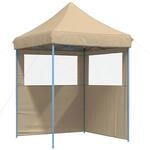 vidaXL Partyzelt Faltbar Pop-Up mit 2 Seitenteilen Beige 4004991