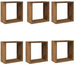 vidaXL W&uuml;rfel-Wandregale 6 Stk Altholz-Optik 30x15x30 Holzwerkstoff 856578