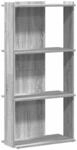 vidaXL B&uuml;cherregal 3 B&ouml;den Grau Sonoma 60x30x120 cm Holzwerkstoff 860270