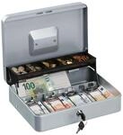 Relaxdays Geldkassette Eisen Silber Abschlie&szlig;bar 8,5 cm x 30,5 cm x 24,5 cm...