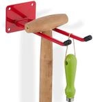 Relaxdays Ger&auml;tehalter Stahl Rot Schutzkappen Zur Wandmontage 7,5 cm x 9 cm x...