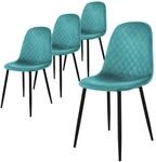 ML-Design Esszimmerst&uuml;hle 4er Set Petrol K&uuml;chenstuhl mit Samtbezug