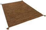 Pergamon Natur Teppich Kelim Prico Dunkelbraun 170x240cm