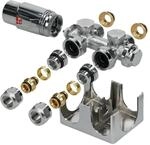 LuxeBath Ventil-Armaturen Set Multiblock Chrom Universal Eck und Durchgangsform