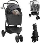 vidaXL Faltbarer Haustierwagen Schwarz 78 x 54 x 101 cm Polyester 42012440