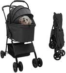 vidaXL Faltbarer Haustierwagen Schwarz 81 x 47 x 99 cm Polyester 42012435