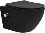 LuxeBath H&auml;nge WC Sp&uuml;lrandlos mit Bidet-Funktion Schwarz Matt 54 cm