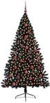 vidaXL K&uuml;nstlicher Vorbeleuchteter Weihnachtsbaum Schwarz 180 cm PVC 3397141