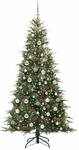 vidaXL K&uuml;nstlicher Klappbarer Weihnachtsbaum Gr&uuml;n 210 cm PE und PVC 3397434