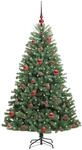 vidaXL K&uuml;nstlicher Klappbarer Weihnachtsbaum mit 150 LEDs Gr&uuml;n 150 cm 3395478