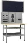 vidaXL Werkbank mit 3 Werkzeugw&auml;nden und 1 Wandschrank 3053436