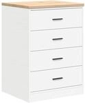 vidaXL Garagen-Aufbewahrungsschrank Wei&szlig; 60x51x85 cm Massivholz Kiefer 860598