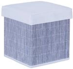 Relaxdays Sitzhocker Bambus Grau Faltbar 35 cm x 35 cm x 35 cm 2,6 kg
