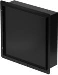 LuxeBath Wandnische Dusche Edelstahl mit T&uuml;r 25,5x25,5 cm Schwarz