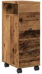 vidaXL Badschrank Schmal mit Rollen Altholz-Optik Holzwerkstoff 855239
