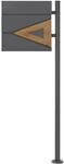 ML-Design Standbriefkasten Zeitungsfach Anthrazit Natur Pfosten 120cm Anthrazit