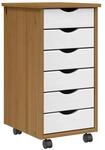 vidaXL Rollschrank mit Schubladen MOSS Honigbraun Massivholz Kiefer 4015783