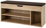 Costway Schuhbank mit Sitzfl&auml;che und Stauraum Sitzkissen Natur