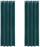 vidaXL Vorh&auml;nge 2 Stk Dunkelgr&uuml;n 140 x 260 cm Samt 4107212