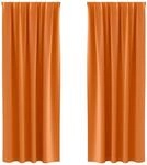 vidaXL Verdunkelungs-Vorh&auml;nge mit Ringen Helles Orange Polyester 4107510