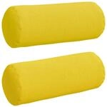 vidaXL Bolsterkissen 2 St&uuml;ck Helles Gelb &Oslash; 15 x 40 cm Stoff 42014277